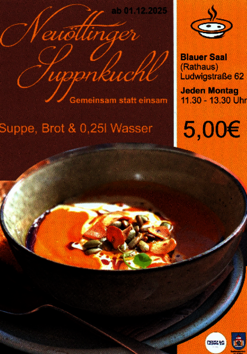 Suppenkuchl im Rathaus Neuötting - jeden Montag! Suppenkuchl im Rathaus Neuötting - jeden Montag!